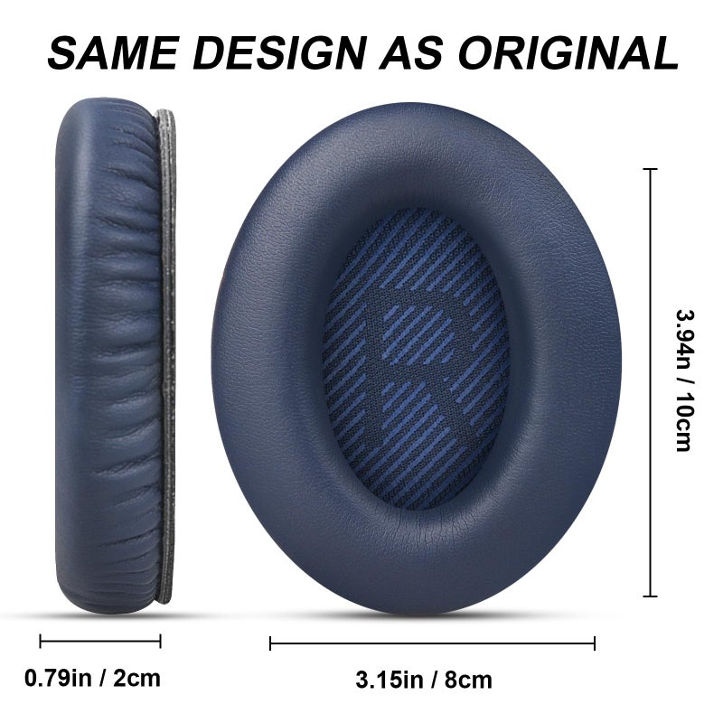 GEVO Premium Replacement Ear Pads for Bose QC35 & QC35ii Headphones by GEVO- Comfortable Adaptive Memory Foam and Extra Durable - Fits QuietComfort 35 & 35ii / SoundLink 1&2 AEï¼ˆOver-Earï¼ˆBlueï¼‰ - Image 3